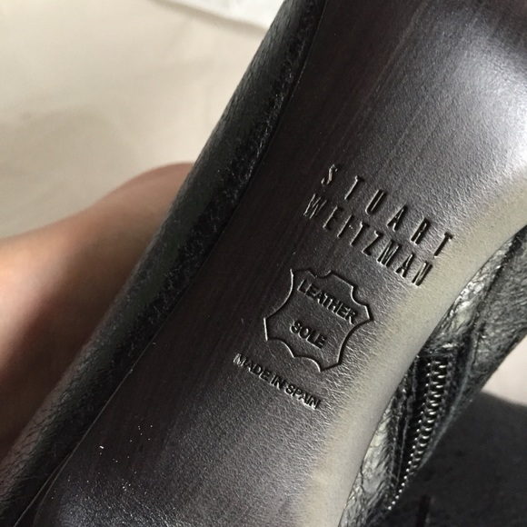 STUART WEITZMAN BLACK LEATHER BOOTIS SZ-7.5 - Picture 8 of 8